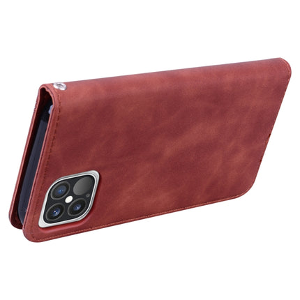 Frosted Business Magnetic Horizontal Flip PU Leather Case with Holder & Card Slot & Lanyard For iPhone 12 / 12 Pro(Brown)-garmade.com