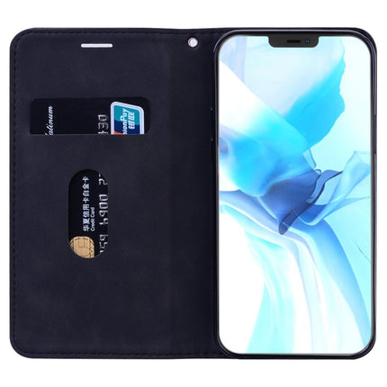 Frosted Business Magnetic Horizontal Flip PU Leather Case with Holder & Card Slot & Lanyard For iPhone 12 Pro Max(Black)-garmade.com