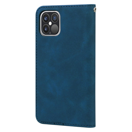 Frosted Business Magnetic Horizontal Flip PU Leather Case with Holder & Card Slot & Lanyard For iPhone 12 Pro Max(Blue)-garmade.com
