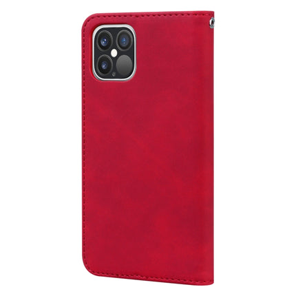 Frosted Business Magnetic Horizontal Flip PU Leather Case with Holder & Card Slot & Lanyard For iPhone 12 Pro Max(Red)-garmade.com