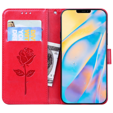 Rose Embossed Horizontal Flip PU Leather Case with Holder & Card Slots & Wallet For iPhone 12 mini(Red)-garmade.com