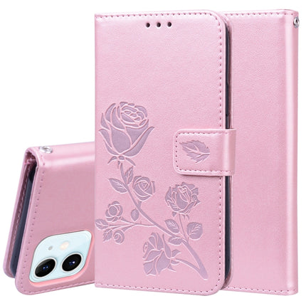Rose Embossed Horizontal Flip PU Leather Case with Holder & Card Slots & Wallet For iPhone 12 mini(Rose Red)-garmade.com