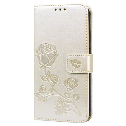 Rose Embossed Horizontal Flip PU Leather Case with Holder & Card Slots & Wallet For iPhone 12 mini(Gold)-garmade.com