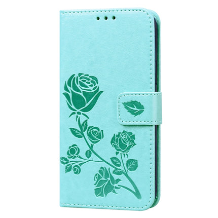 Rose Embossed Horizontal Flip PU Leather Case with Holder & Card Slots & Wallet For iPhone 12(Green)-garmade.com