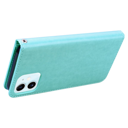 Rose Embossed Horizontal Flip PU Leather Case with Holder & Card Slots & Wallet For iPhone 12(Green)-garmade.com