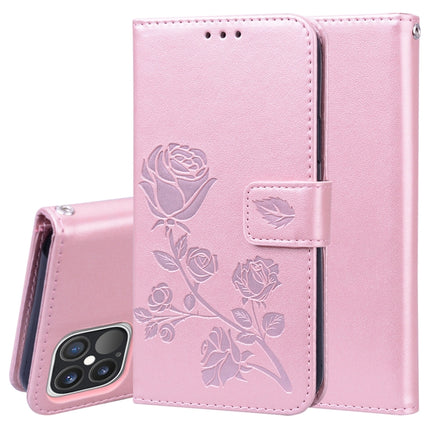 Rose Embossed Horizontal Flip PU Leather Case with Holder & Card Slots & Wallet For iPhone 12 Pro(Rose Red)-garmade.com