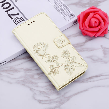 Rose Embossed Horizontal Flip PU Leather Case with Holder & Card Slots & Wallet For iPhone 12 Pro(Gold)-garmade.com