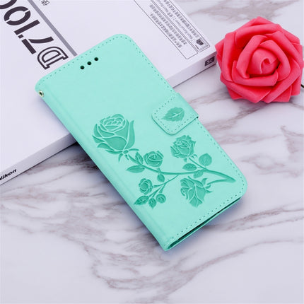 Rose Embossed Horizontal Flip PU Leather Case with Holder & Card Slots & Wallet For iPhone 12 Pro(Green)-garmade.com