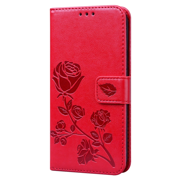 Rose Embossed Horizontal Flip PU Leather Case with Holder & Card Slots & Wallet For iPhone 12 Pro Max(Red)-garmade.com