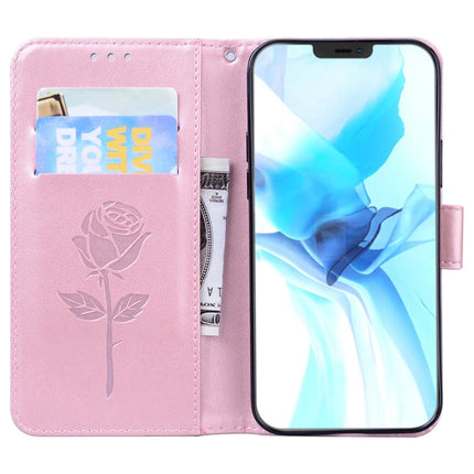 Rose Embossed Horizontal Flip PU Leather Case with Holder & Card Slots & Wallet For iPhone 12 Pro Max(Rose Red)-garmade.com