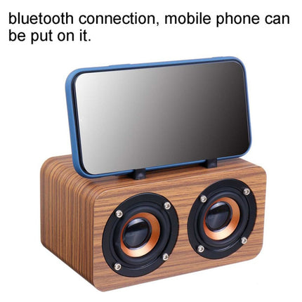 FT-4002 Wooden Wireless Bluetooth Portable Retro Subwoofer Speakers, Support TF card & USB MP3 Playback(Yellow Wood Grain)-garmade.com
