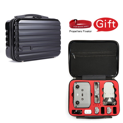 ls-S004 Portable Waterproof Drone Handbag Storage Bag for DJI Mavic Mini 2(Black + Red Liner)-garmade.com