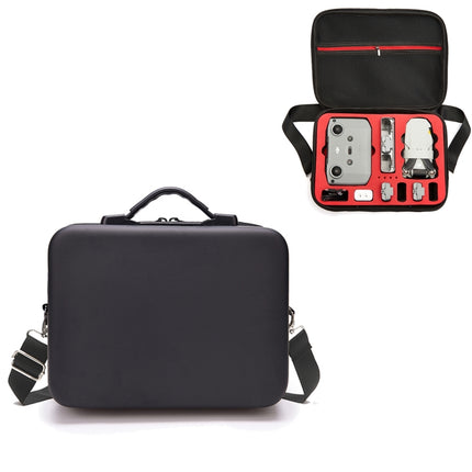 LS4456 Portable Drone PU Shoulder Storage Bag Handbag for DJI Mavic Mini 2(Black + Red Liner)-garmade.com