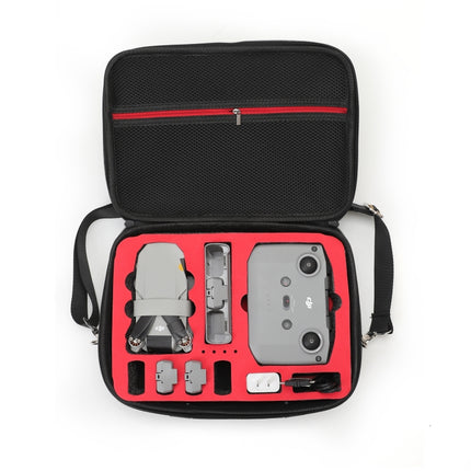 LS4456 Portable Drone PU Shoulder Storage Bag Handbag for DJI Mavic Mini 2(Black + Red Liner)-garmade.com