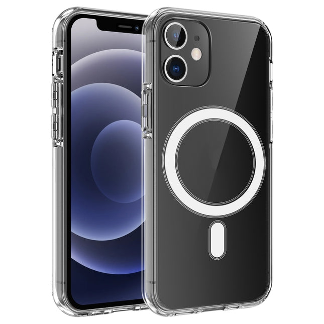 Magsafe Case Simple Magnetic Ring All-inclusive Clear Crystal Acrylic PC +TPU Shockproof Case For iPhone 11 Pro Max(Transparent)-garmade.com