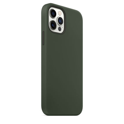 Magnetic Liquid Silicone Full Coverage Shockproof Magsafe Case with Magsafe Charging Magnet For iPhone 12 / 12 Pro(Deep Green)-garmade.com
