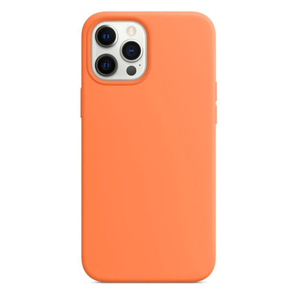 Magnetic Liquid Silicone Full Coverage Shockproof Magsafe Case with Magsafe Charging Magnet For iPhone 12 / 12 Pro(Orange)-garmade.com