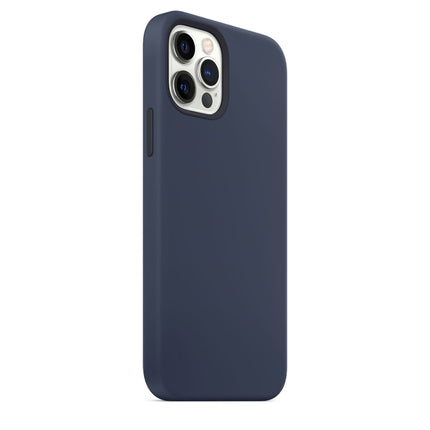 Magnetic Liquid Silicone Full Coverage Shockproof Magsafe Case with Magsafe Charging Magnet For iPhone 12 / 12 Pro(Navy Blue)-garmade.com