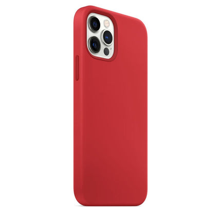 Magnetic Liquid Silicone Full Coverage Shockproof Magsafe Case with Magsafe Charging Magnet For iPhone 12 / 12 Pro(Red)-garmade.com