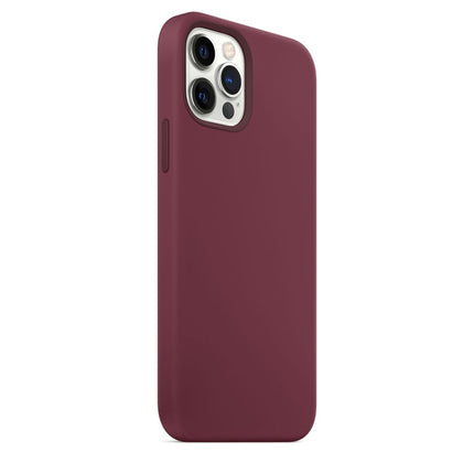 Magnetic Liquid Silicone Full Coverage Shockproof Magsafe Case with Magsafe Charging Magnet For iPhone 12 / 12 Pro(Wine Red)-garmade.com