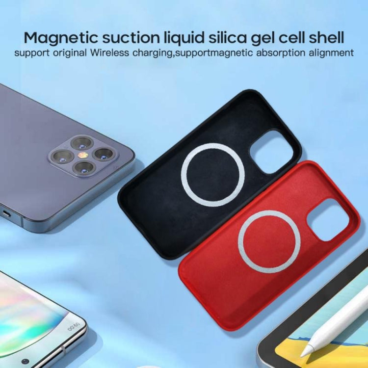 Magnetic Liquid Silicone Full Coverage Shockproof Magsafe Case with Magsafe Charging Magnet For iPhone 12 / 12 Pro(Navy Blue)-garmade.com