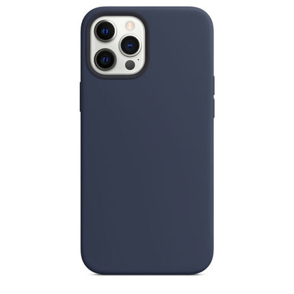 Magnetic Liquid Silicone Full Coverage Shockproof Magsafe Case with Magsafe Charging Magnet For iPhone 12 Pro Max(Navy Blue)-garmade.com