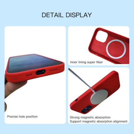 Magnetic Liquid Silicone Full Coverage Shockproof Magsafe Case with Magsafe Charging Magnet For iPhone 12 Pro Max(Red)-garmade.com