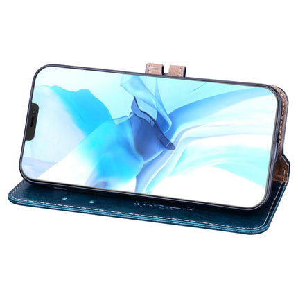 Business Style Oil Wax Texture Horizontal Flip Leather Case with Holder & Card Slots & Wallet For iPhone 12 / 12 Pro(Blue)-garmade.com