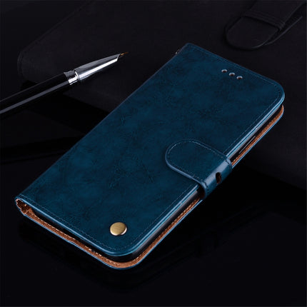 Business Style Oil Wax Texture Horizontal Flip Leather Case with Holder & Card Slots & Wallet For iPhone 12 Pro Max(Blue)-garmade.com