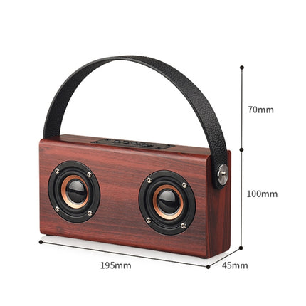 D10 Bluetooth 4.2 Portable Wooden Handheld Bluetooth Speaker(Red Wood Texture)-garmade.com