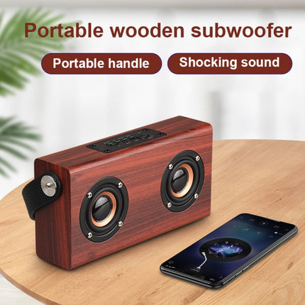 D10 Bluetooth 4.2 Portable Wooden Handheld Bluetooth Speaker(Red Wood Texture)-garmade.com