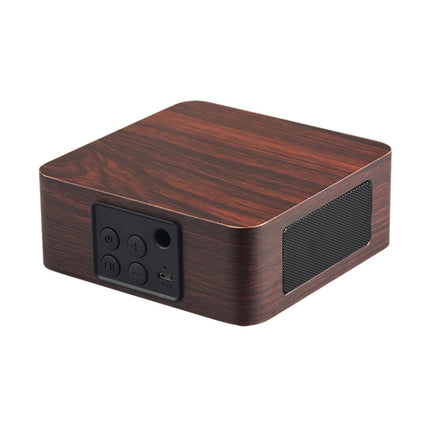 Q1A Bluetooth 4.2 Mini Wooden Double Horns Bluetooth Speaker(Walnut Texture)-garmade.com