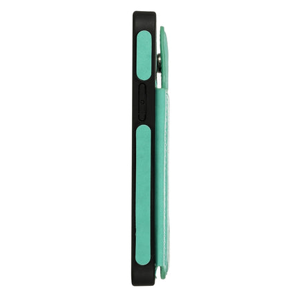 Skull Head Embossing Pattern Shockproof Protective Case with Holder & Card Slots & Wallet For iPhone 12 mini(Green)-garmade.com