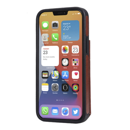 Skull Head Embossing Pattern Shockproof Protective Case with Holder & Card Slots & Wallet For iPhone 12 mini(Brown)-garmade.com