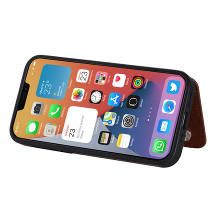 Skull Head Embossing Pattern Shockproof Protective Case with Holder & Card Slots & Wallet For iPhone 12 mini(Brown)-garmade.com