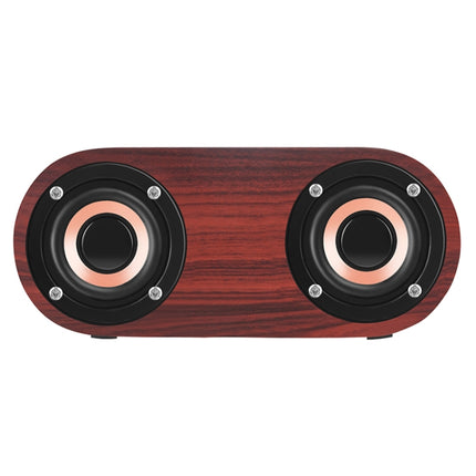 Q8 Bluetooth 4.2 Classic Wooden Double Horns Bluetooth Speaker(Red Wood Texture)-garmade.com