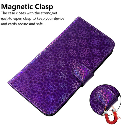 For iPhone X / XS Solid Color Colorful Magnetic Buckle Horizontal Flip PU Leather Case with Holder & Card Slots & Wallet & Lanyard(Purple)-garmade.com