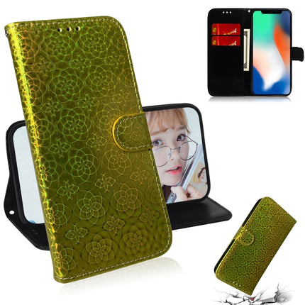 For iPhone X / XS Solid Color Colorful Magnetic Buckle Horizontal Flip PU Leather Case with Holder & Card Slots & Wallet & Lanyard(Gold)-garmade.com