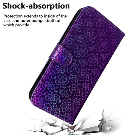 For iPhone XR Solid Color Colorful Magnetic Buckle Horizontal Flip PU Leather Case with Holder & Card Slots & Wallet & Lanyard(Purple)-garmade.com