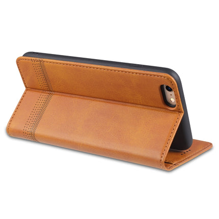 AZNS Magnetic Calf Texture Horizontal Flip Leather Case with Card Slots & Holder & Wallet For iPhone 6(Dark Brown)-garmade.com