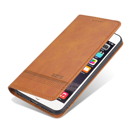 AZNS Magnetic Calf Texture Horizontal Flip Leather Case with Card Slots & Holder & Wallet For iPhone 6(Light Brown)-garmade.com