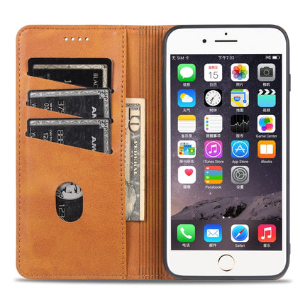 AZNS Magnetic Calf Texture Horizontal Flip Leather Case with Card Slots & Holder & Wallet For iPhone 6(Light Brown)-garmade.com
