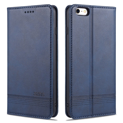 AZNS Magnetic Calf Texture Horizontal Flip Leather Case with Card Slots & Holder & Wallet For iPhone 6(Dark Blue)-garmade.com