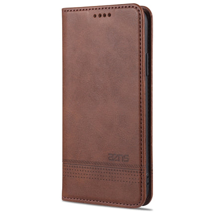 AZNS Magnetic Calf Texture Horizontal Flip Leather Case with Card Slots & Holder & Wallet For iPhone XR(Dark Brown)-garmade.com