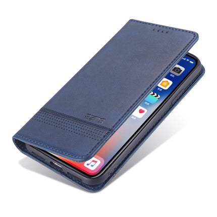 AZNS Magnetic Calf Texture Horizontal Flip Leather Case with Card Slots & Holder & Wallet For iPhone XR(Dark Blue)-garmade.com