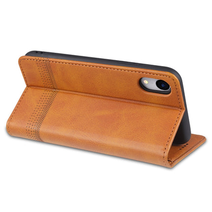 AZNS Magnetic Calf Texture Horizontal Flip Leather Case with Card Slots & Holder & Wallet For iPhone XR(Dark Green)-garmade.com