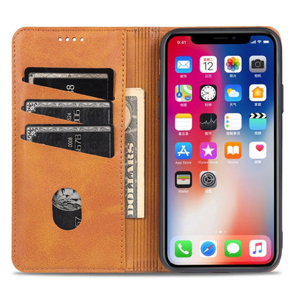 AZNS Magnetic Calf Texture Horizontal Flip Leather Case with Card Slots & Holder & Wallet For iPhone XR(Dark Green)-garmade.com