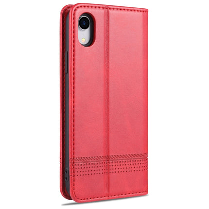 AZNS Magnetic Calf Texture Horizontal Flip Leather Case with Card Slots & Holder & Wallet For iPhone XR(Red)-garmade.com