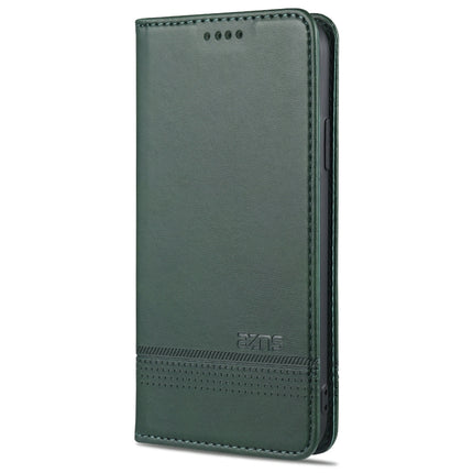 AZNS Magnetic Calf Texture Horizontal Flip Leather Case with Card Slots & Holder & Wallet For iPhone XS Max(Dark Green)-garmade.com