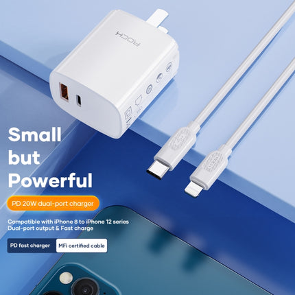 ROCK T42 PD 20W Dual Ports Travel Charger Power Adapter, CN Plug(White)-garmade.com
